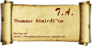 Thomasz Almiréna névjegykártya